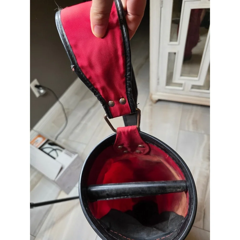 Vintage‎ Red Golf Sunday Carry Bag Lightweight Canvas Padded Strap 32 Inch